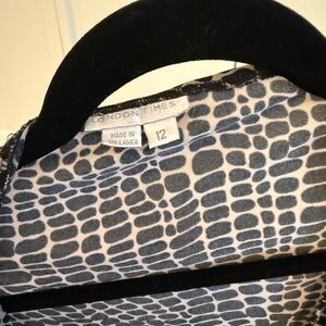 London Times Black and Cream Women's dress